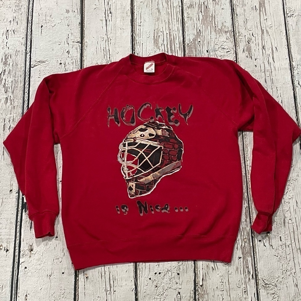 Vintage 1990s NHL Hockey Playoffs 90s Sports Jumper Pullover Crewneck Sweatshirt